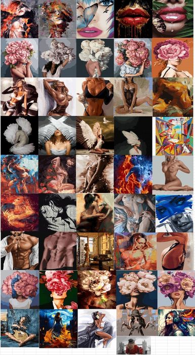 Картины по номерам Комиксы, звёзды, исполнители, аниме