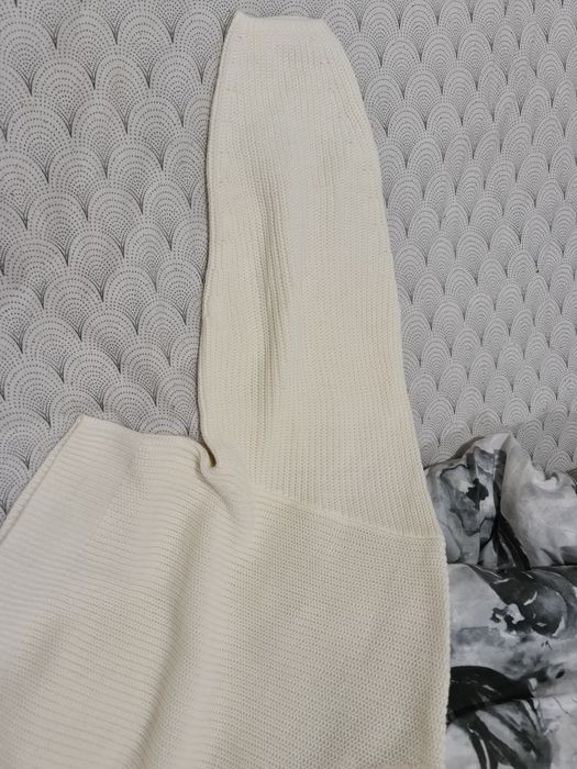 Sweter/ crop top kremowy h&m