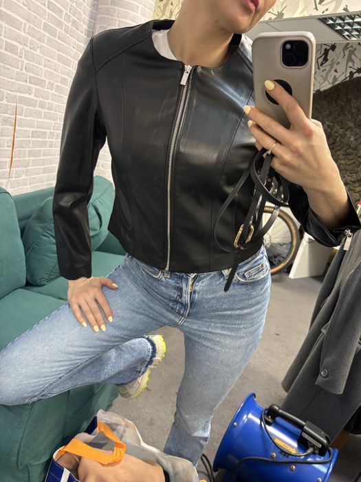 Amisu new Yorker wiosenna ramoneska taliowana zamki eko skóra skórzana motocyklowa elegancka