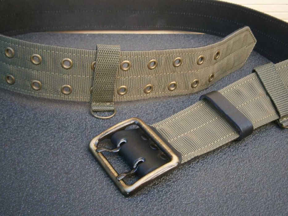 Ремінь офіцерський польовий олива стропа + шкіра 115 см