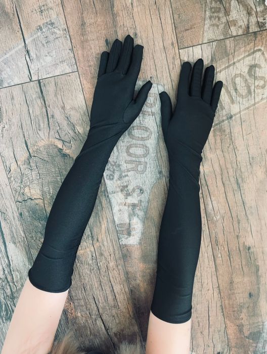 Rekawiczki czarne klasyczne studiowka karnawal gatsby lata 20