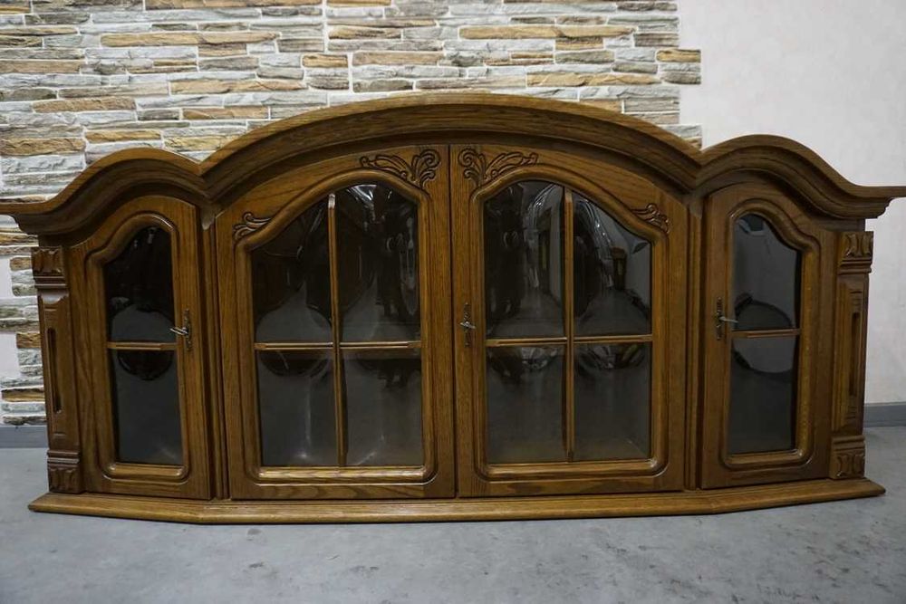 Witryna Wisząca Dębowa 2 Drzwiowa szer. 175 cm  P-1354