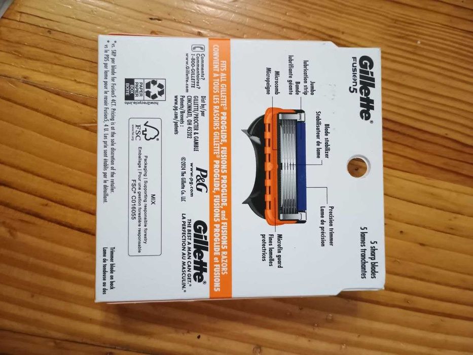 Леза для гоління Gillette Fusion 8 шт (оригінал)