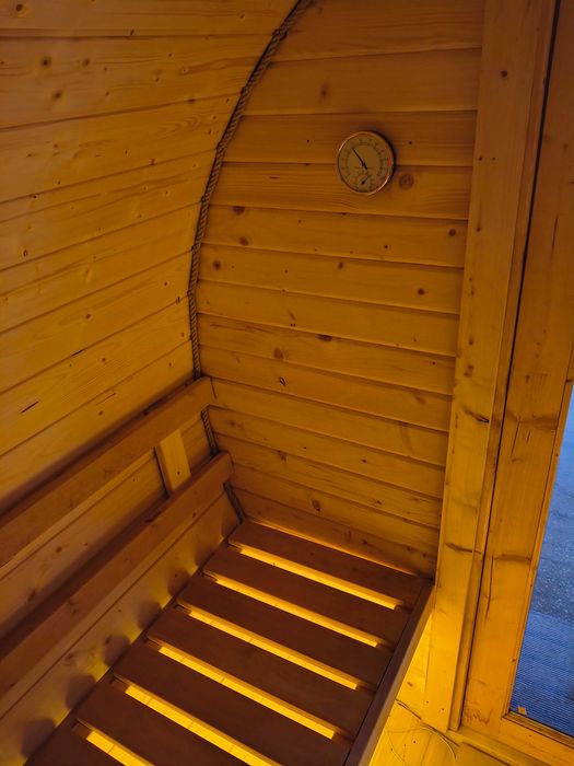 Sauna ogrodowa beczka 4-5 osób | 95 mm | piec 6 kW | transport