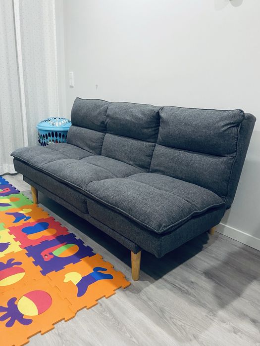 Sofá cama reclinavel de 2 lugares em tecido Veka