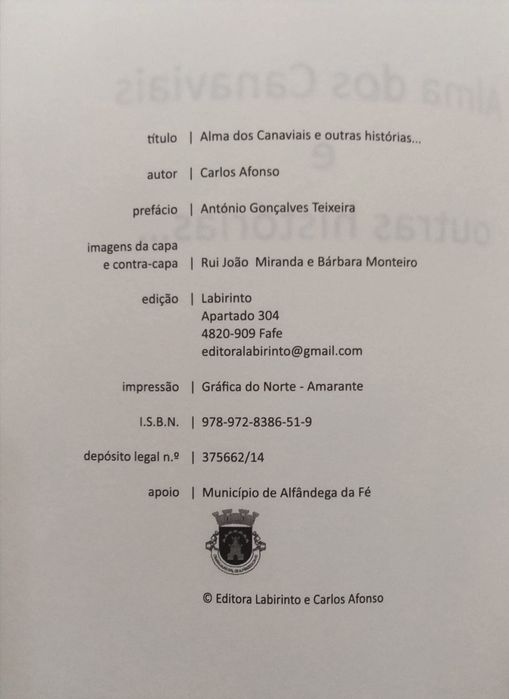 Alma dos Canaviais e Outras Histórias - Carlos Afonso