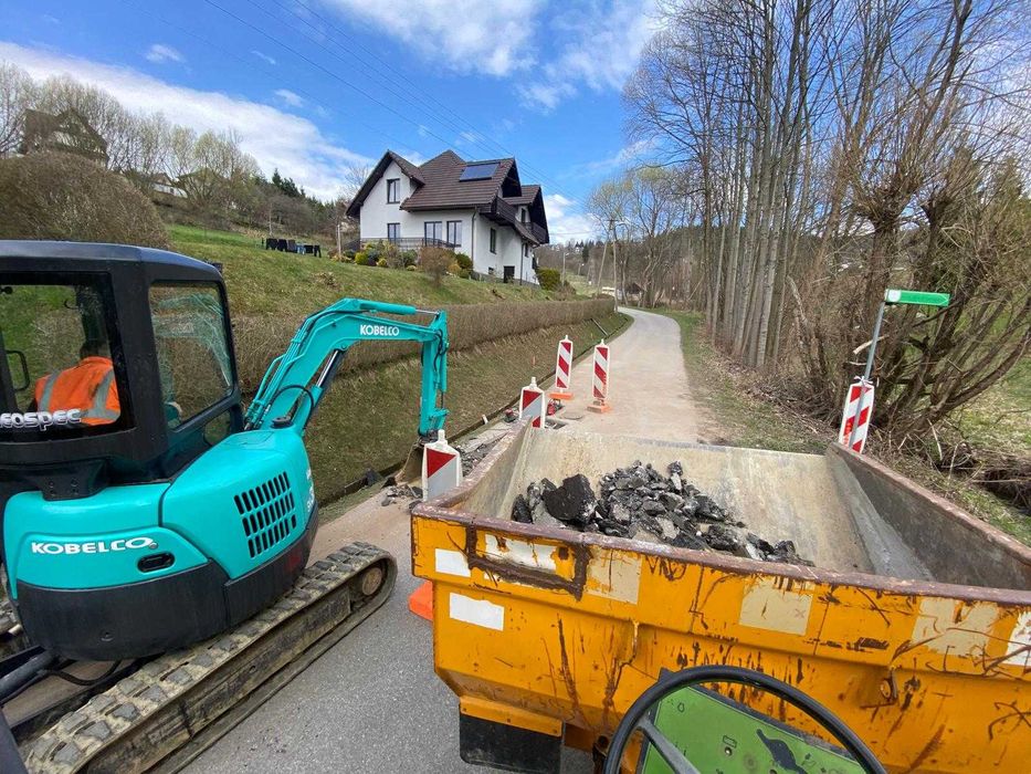 Wyburzenia, usługi koparką, roboty ziemne