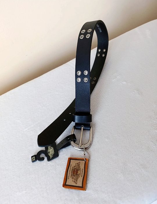 Pasek skórzany czarny Harley Davidson XS