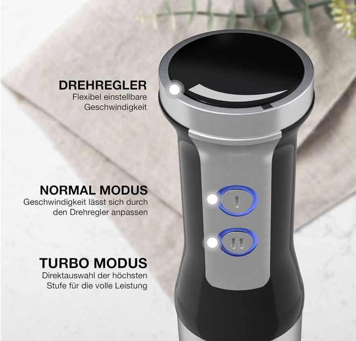 Blender ręczny LEBENLANG 1000W LBL4589 ze stali nierdzewnej