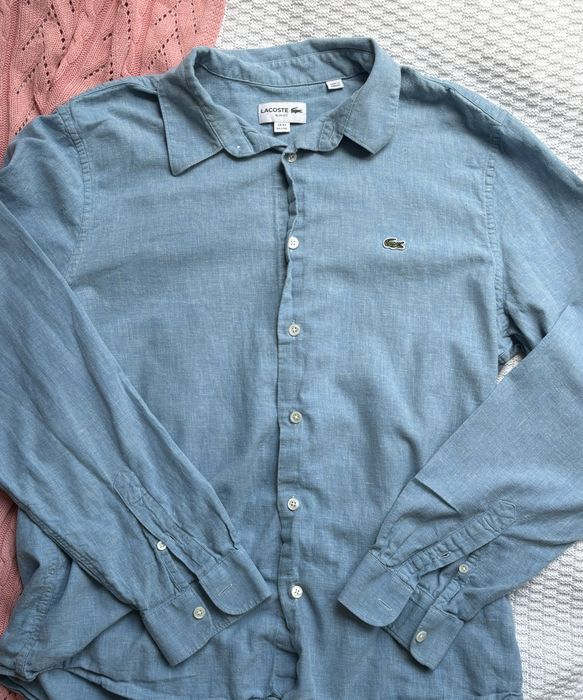 Lacoste niebieska koszula męska L XL