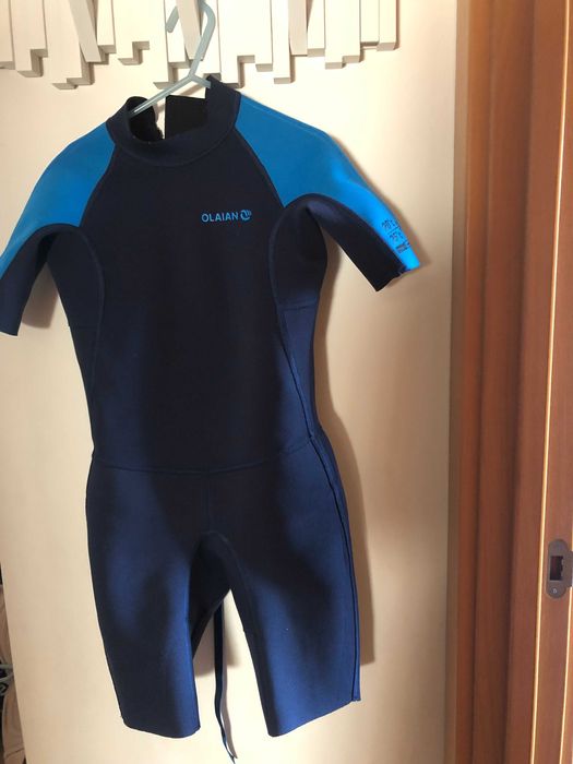 Fato de Surf 500 Neoprene 1,5mm Menino Azul Preto [Olaian Decathelon]