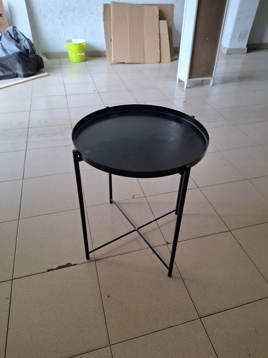 Mesa-tabuleiro, preto, 45x53cm modelo GLADOM