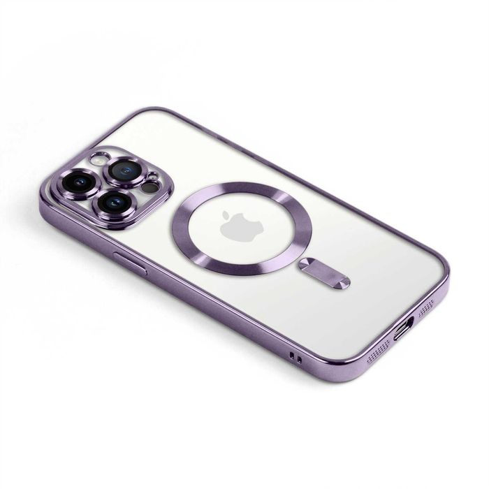 Etui Silikonowe Iphone 13/14/15 Plus Pro Max Magnetyczne J Purpura