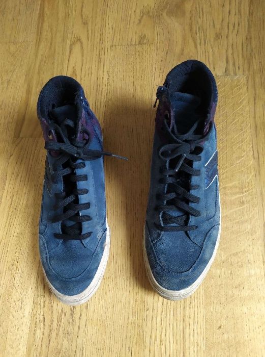 buty sneakersy Geox Respira skorzane granatowo-fioletowe 37/ 38