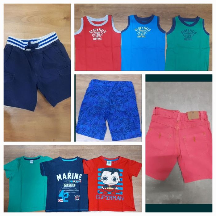 Tshirts e calções para menino de 4 anos