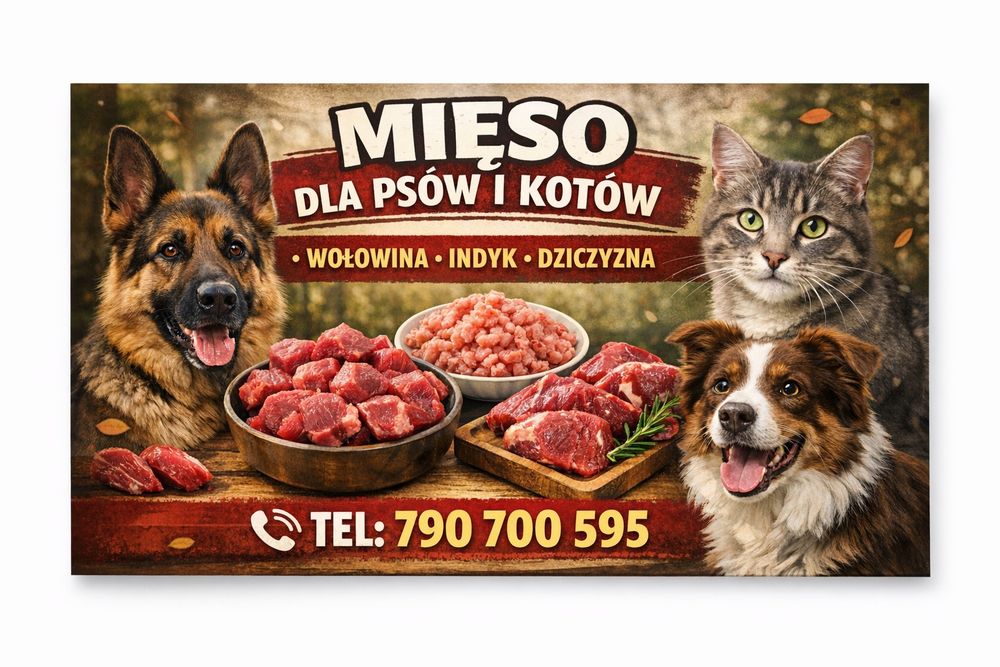 Mięso dla psa psów i kotów