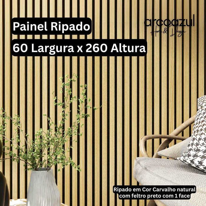 Painel Acústico Ripado com 260cm de altura By Arcoazul Design