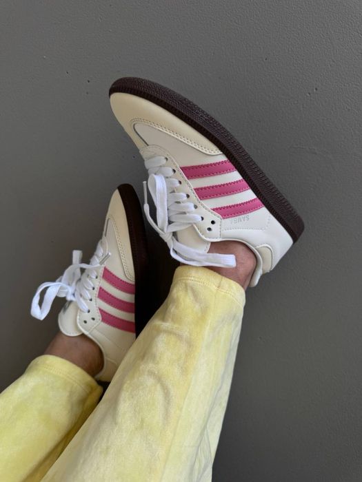 Жіночі кросівки Adidas Samba білі шкіряні | женские кроссовки Адідас