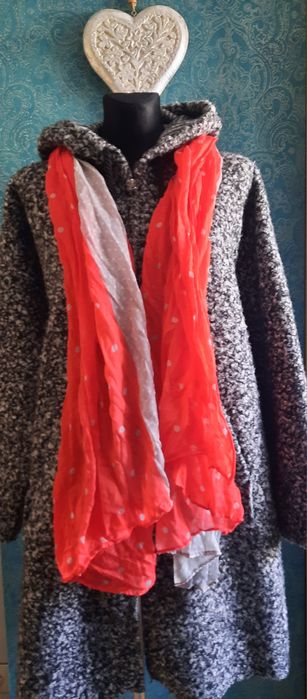 Dwukolorowy szal w groszki 100x160