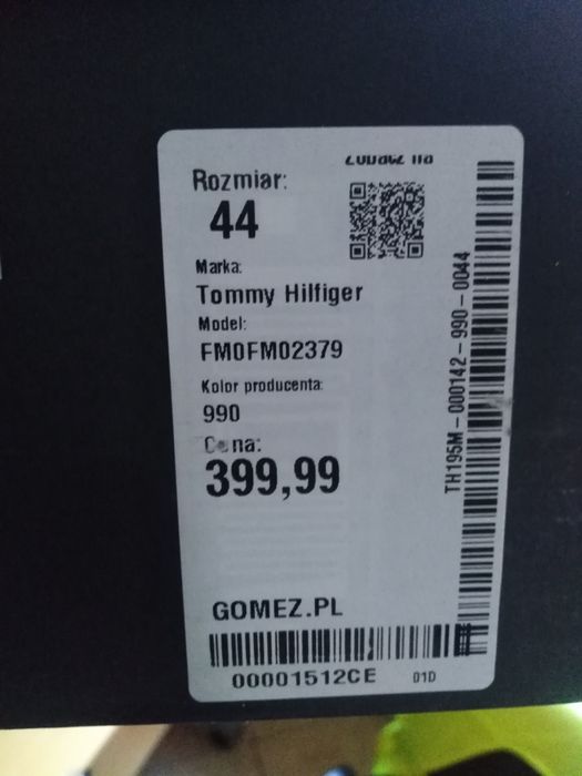 Sneakersy Tommy Hilfiger 44 czarne/nowe/oryginalne/Gomez/karton