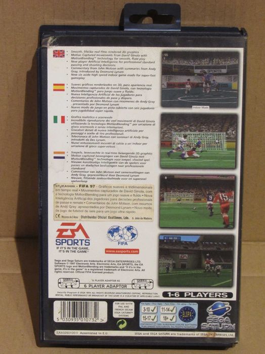 Jogo Sega Saturn FIFA 97 completo