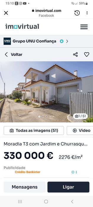 Moradia t3 com quintal /jardim zona tranquila