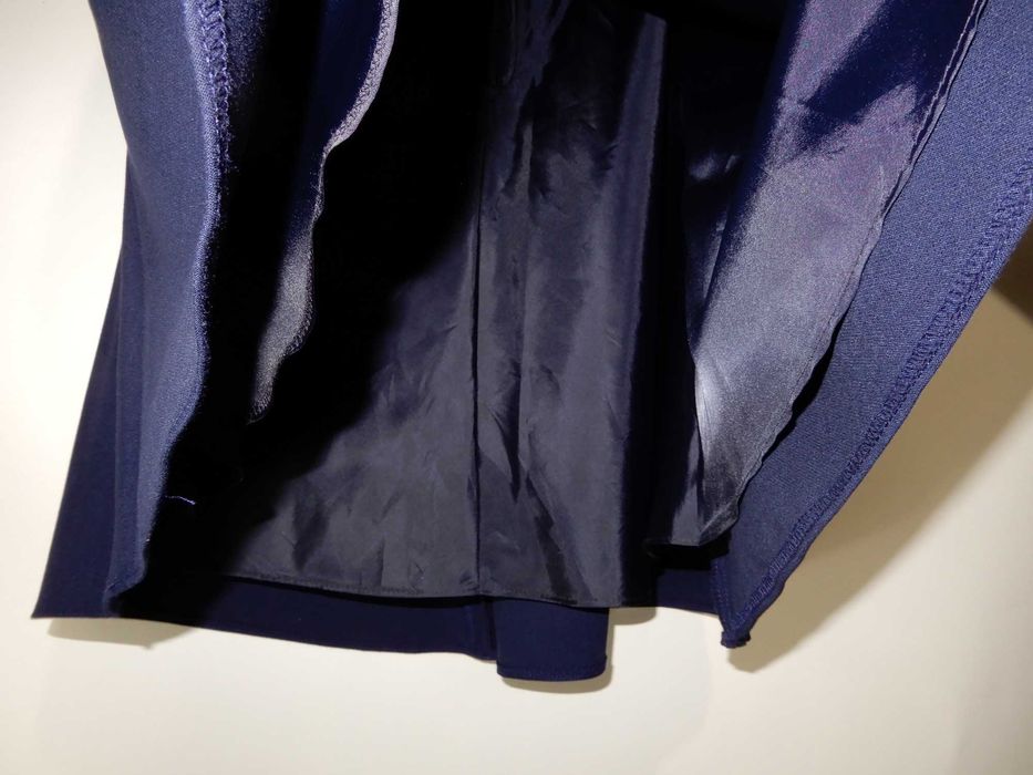 Spódnica midi granatowa rozkloszowana biurowa 42 XL