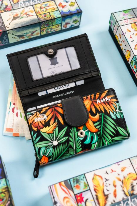 pojemny, skórzany portfel damski na zatrzask - rovicky