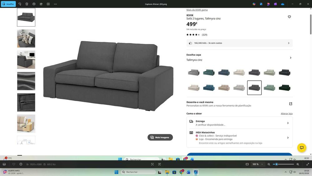 Sofá de 2 lugares da IKEA