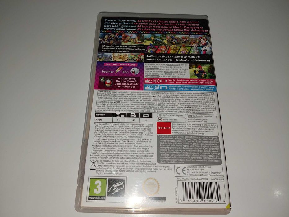 nintendo switch MARIO KART 8 DELUXE kultowe wyścigi kardridż