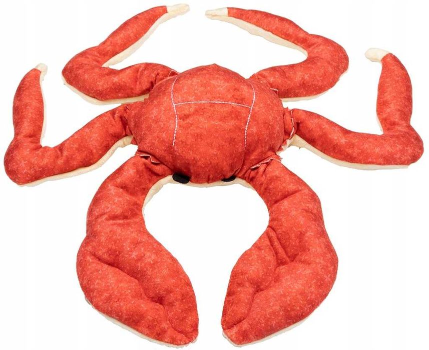 zabawka dla psa pluszowa mocna Czerwony krab z piszczałką 40cm