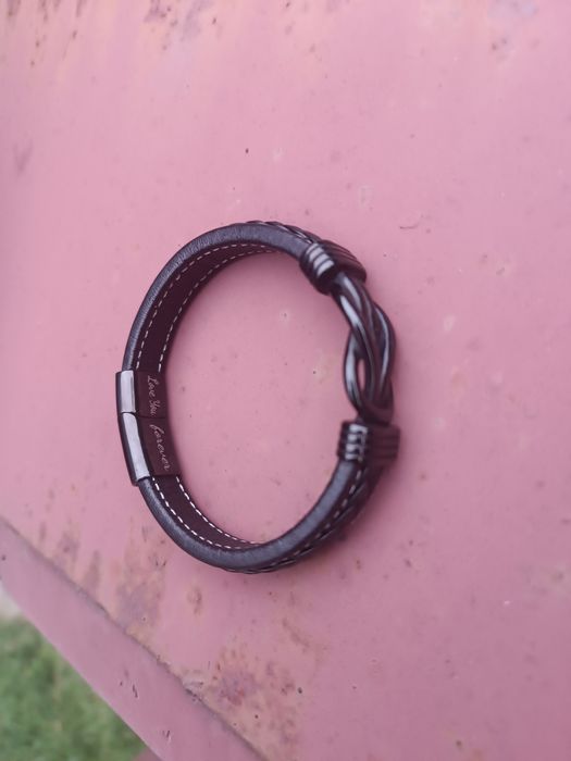 Bransoletka męska skórzana