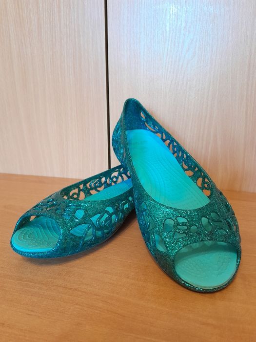 Крокс Балетки Crocs Isabella Glitter J3 Кроксы Шлёпанцы Босоножки