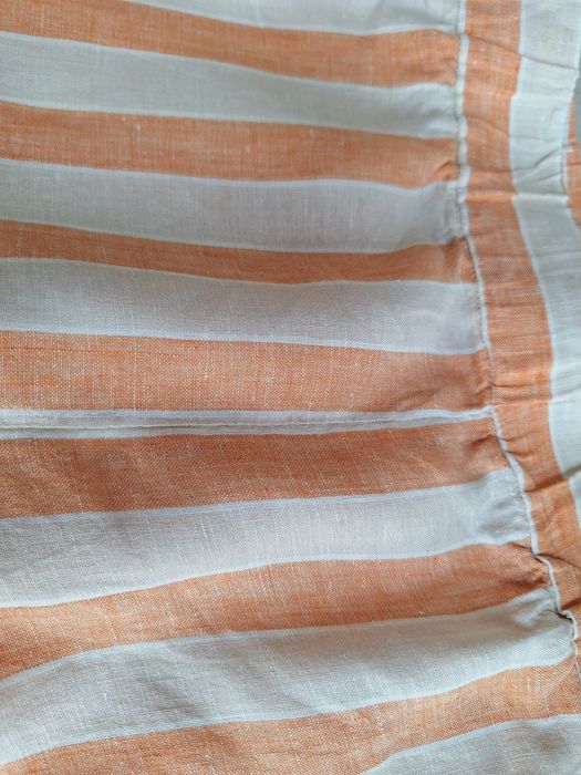 Spodenki lniane szorty w paski H&M Linen 100% len strips print lato