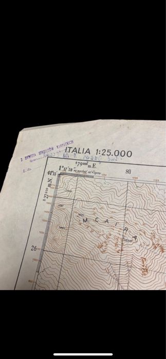 Mapa Monte Cassino 1944 oryginał !