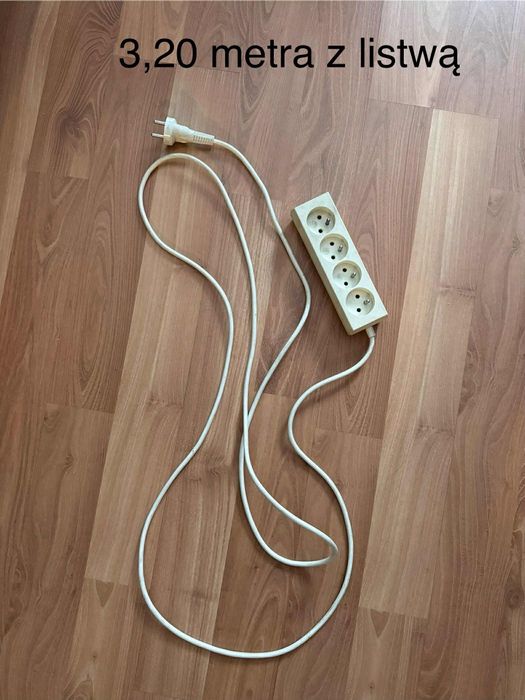 listwa zasilająca z 4 gniazdami przedłużacz 2,60m i 3,20m 2 sztuki