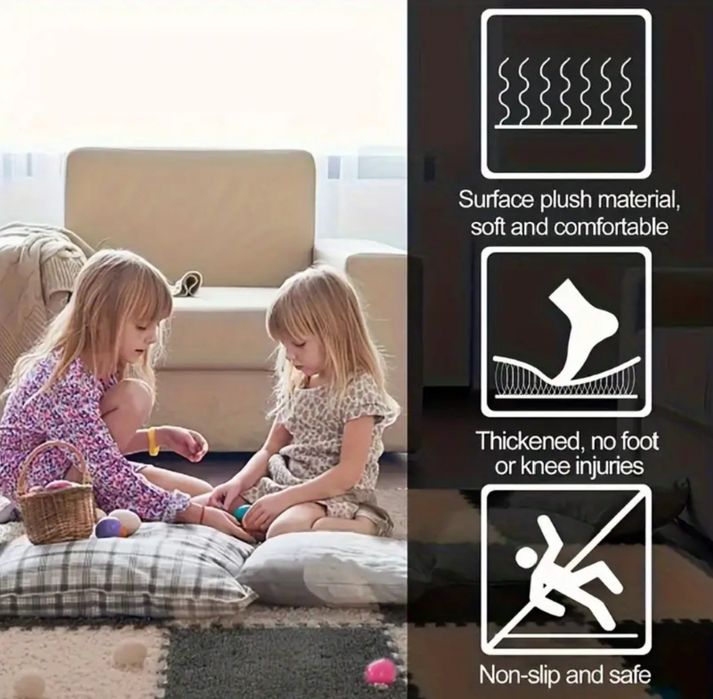 Коврик-пазл. Килимок. Плюшевий та теплий.