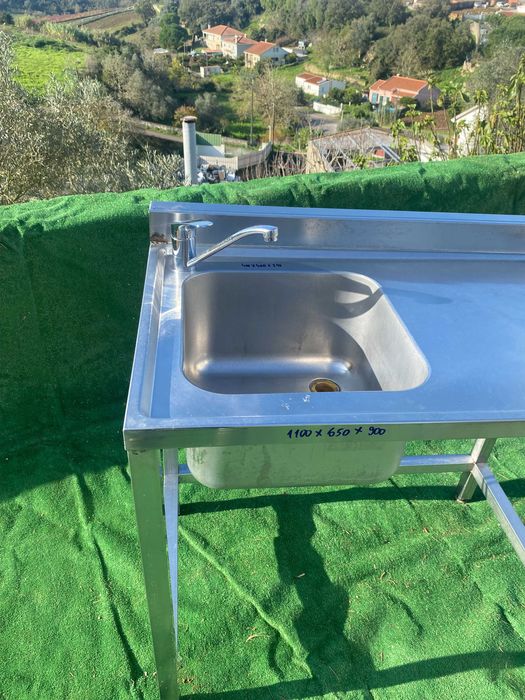 Bancada Inox, com cuba, lava loiça