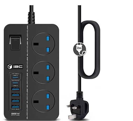 Przedłużacz USB C iBlockCube z 6 gniazdami USB i Usb C