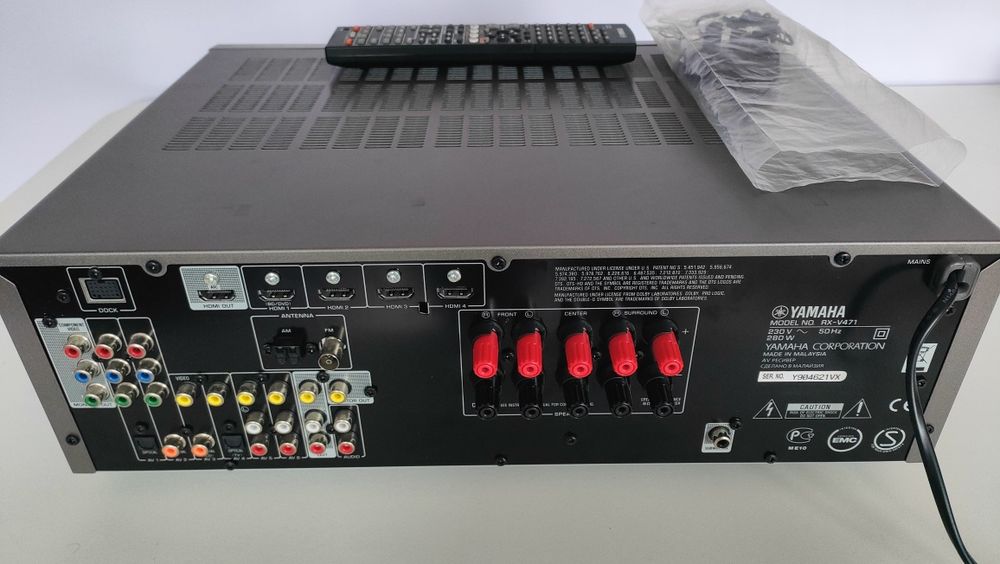 Amplituner 5.1 Yamaha RX-V471 – Stan Idealny | Komplet: Pilot, Mikrofon YPAO, Antena