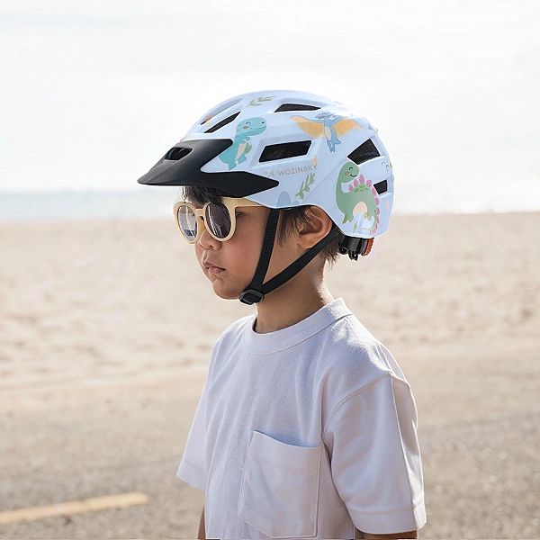 Kask rowerowy dziecięcy MTB Wozinsky z odpinanym daszkiem XS - jasnoni