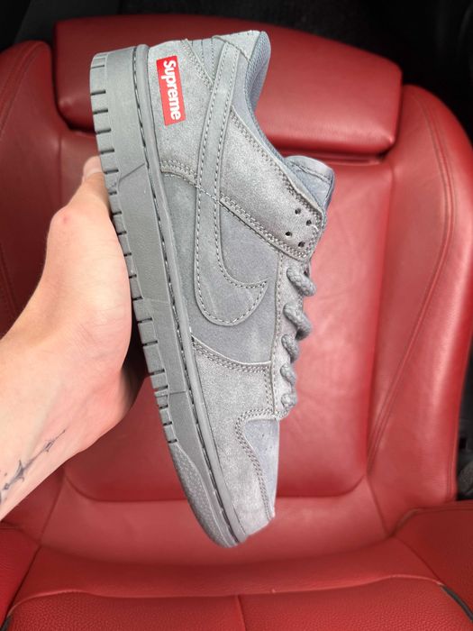 (ОПЛАТА ПІСЛЯ ОГЛЯДУ)Nike SB Dunk Low x Supreme Grey Найк СБ Данк Лоу х Супрім Сірі