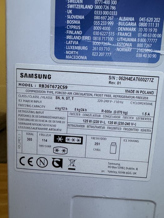 Frigorifico combinado Samsung 365L inox
