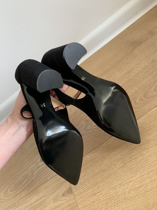 Buty czółenka czarne skórzane basic paso a paso