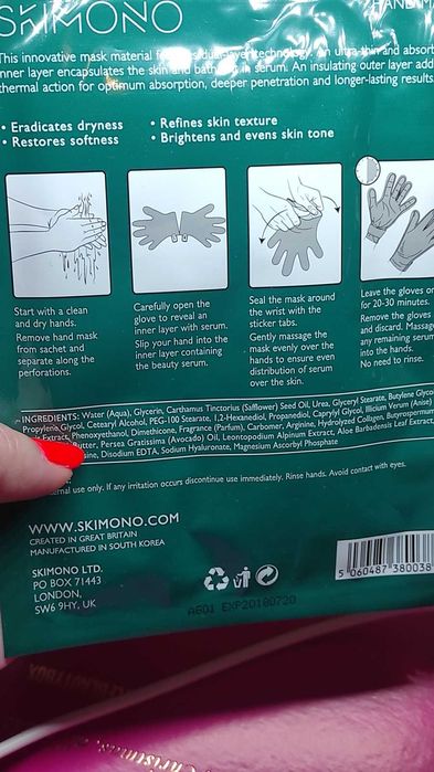 Skimono - Máscara para mãos - Beauty Masks Hands - NOVA