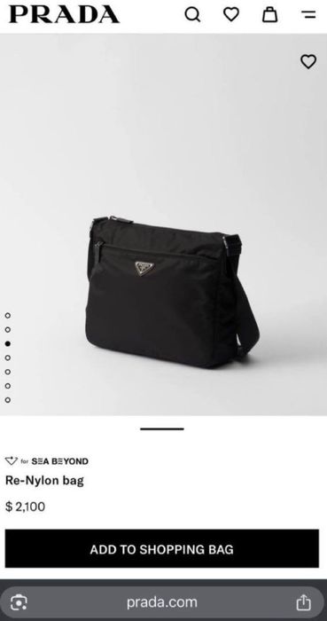 Сумка Prada Re-Nylon 1BC421 нейлонова чорна чоловіча