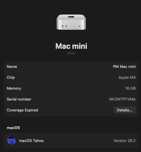 Mac mini M4 16/256 10CPU 10GPU 2024 (MU9D3)