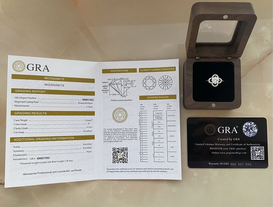 Муасаніт конкурент діамантів набір конюшина пусети колечко муассанит