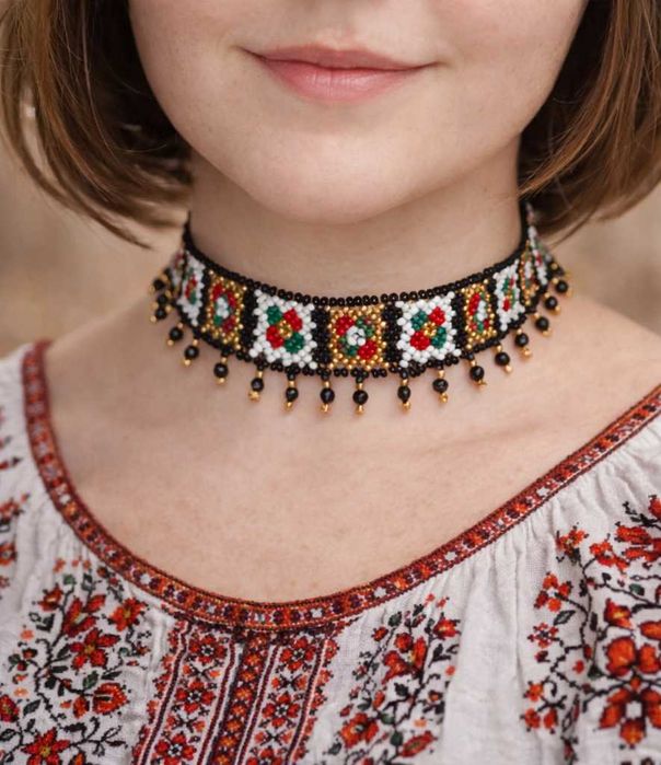 Намисто, силянка, стрічковий Гердан, ручна робота