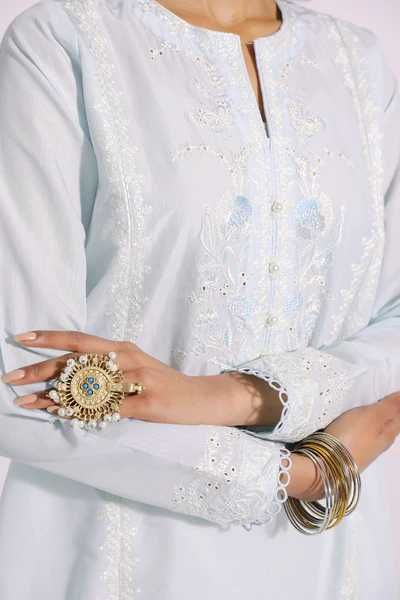 Błękitna tunika indyjska S 36 M 38 lekka przewiewna jedwab niebieska